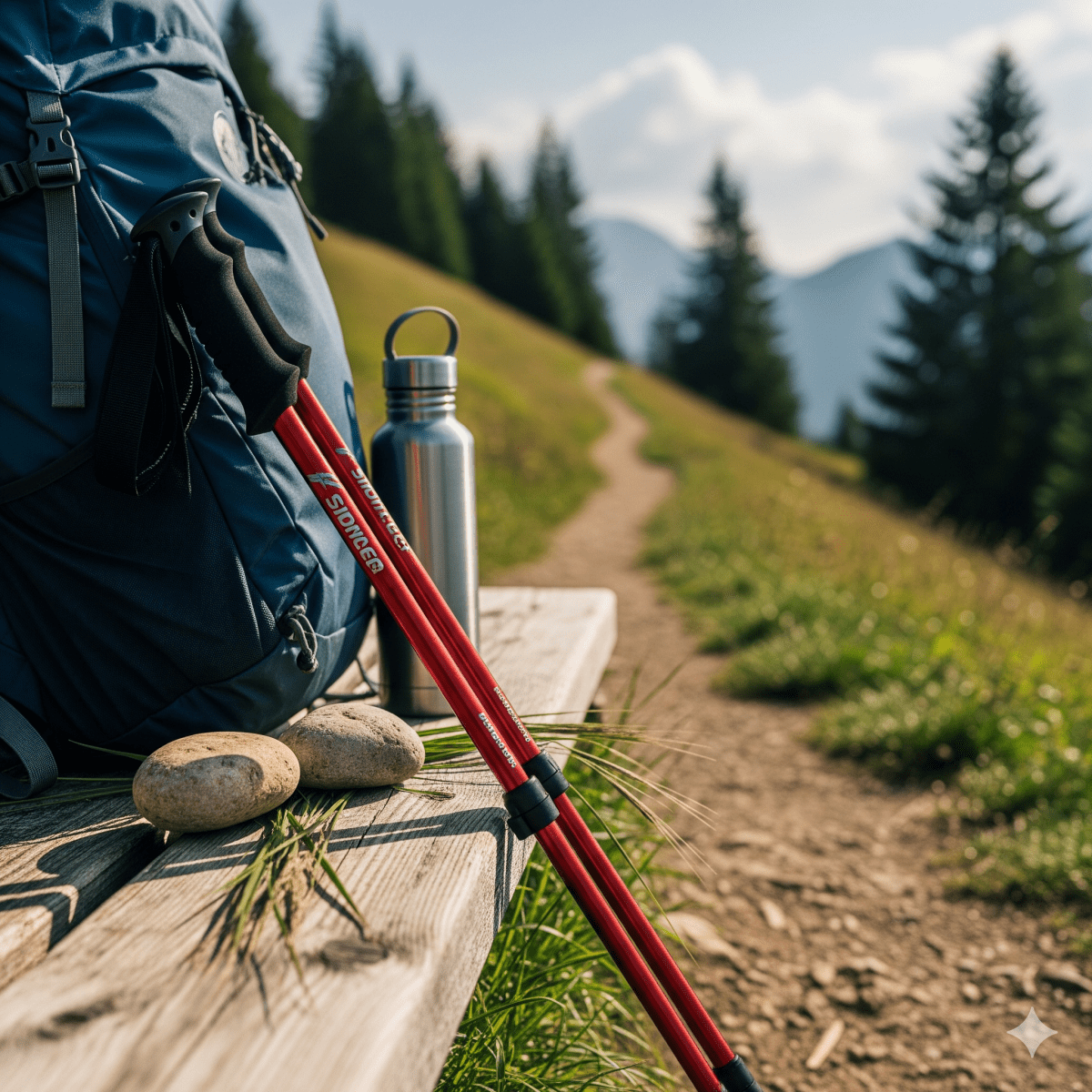 PeakPath teleskopiske trekkingstave — højdejusterbart design, lette ergonomiske håndtag