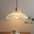 Vintage Prismatic Glass Pendant Lamp With E27 Socket Brass And Green Dimmable