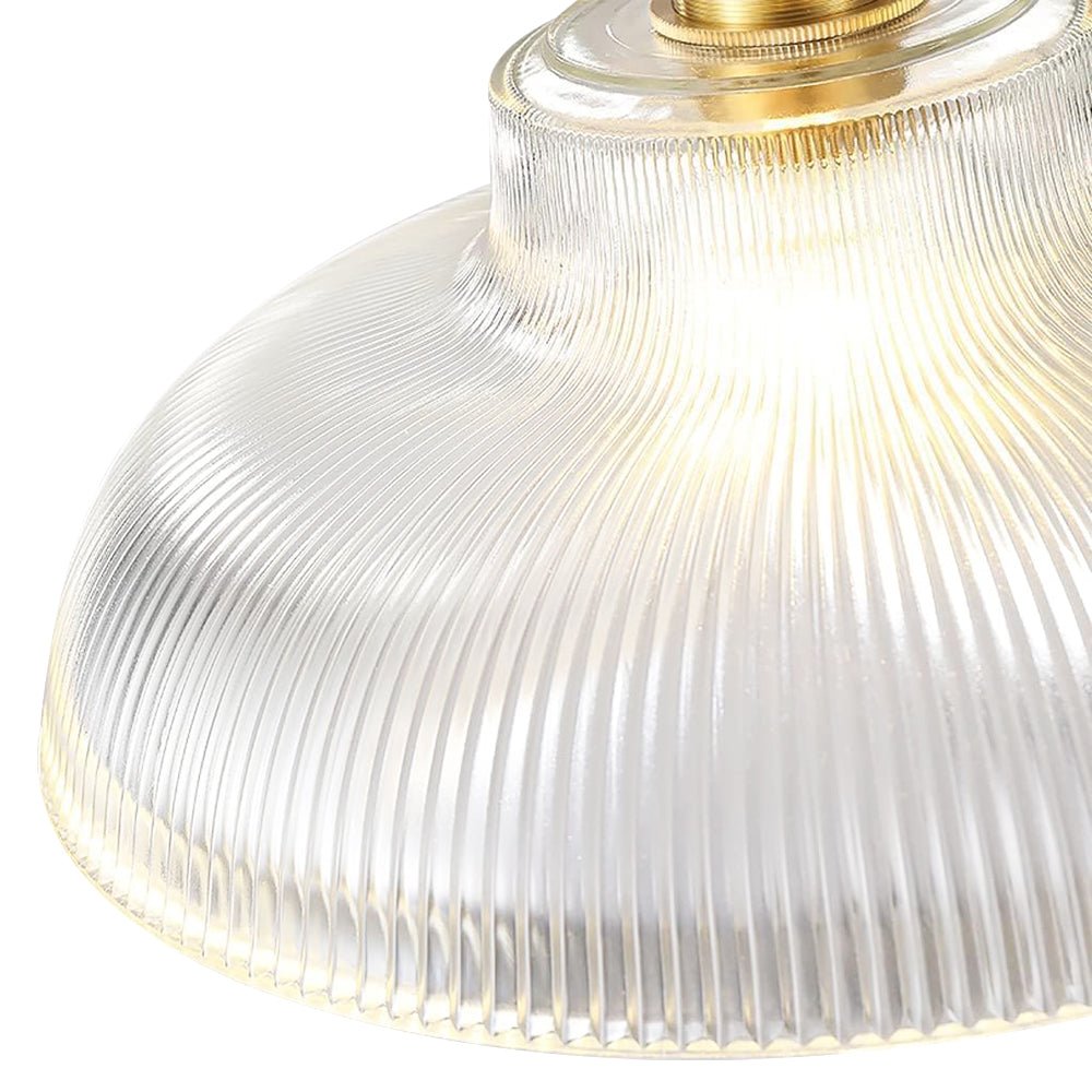 Vintage Prismatic Glass Pendant Lamp With E27 Socket Brass And Green Dimmable