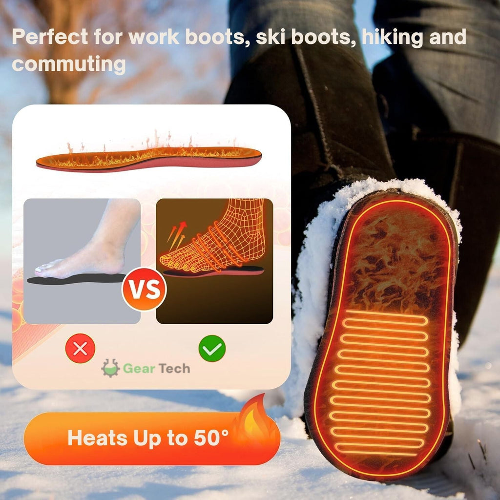 Rechargeable USB Heated Insoles For Work Shoes And Boots