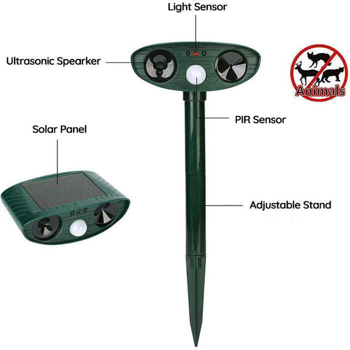 Solar Ultrasonic Animal Deterrent For Garden And Yard Pest Protection