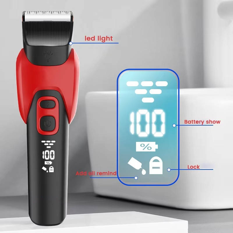 Aparat de tuns pentru animale de companie, fără fir, extrem de silențios, cu afișaj LED