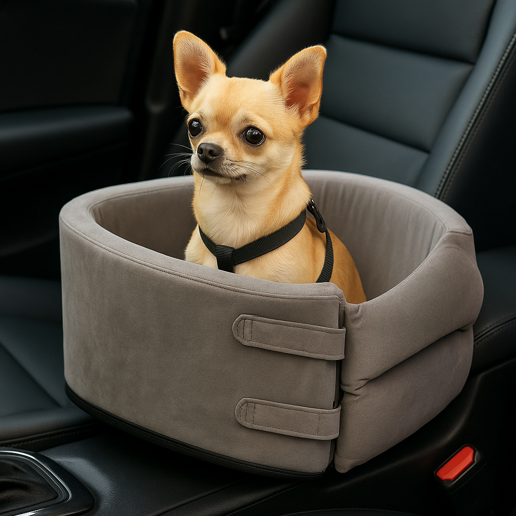 Seggiolino rialzato da viaggio per animali — Imbottitura delicata, pettorina integrata, progettato per cani e gatti