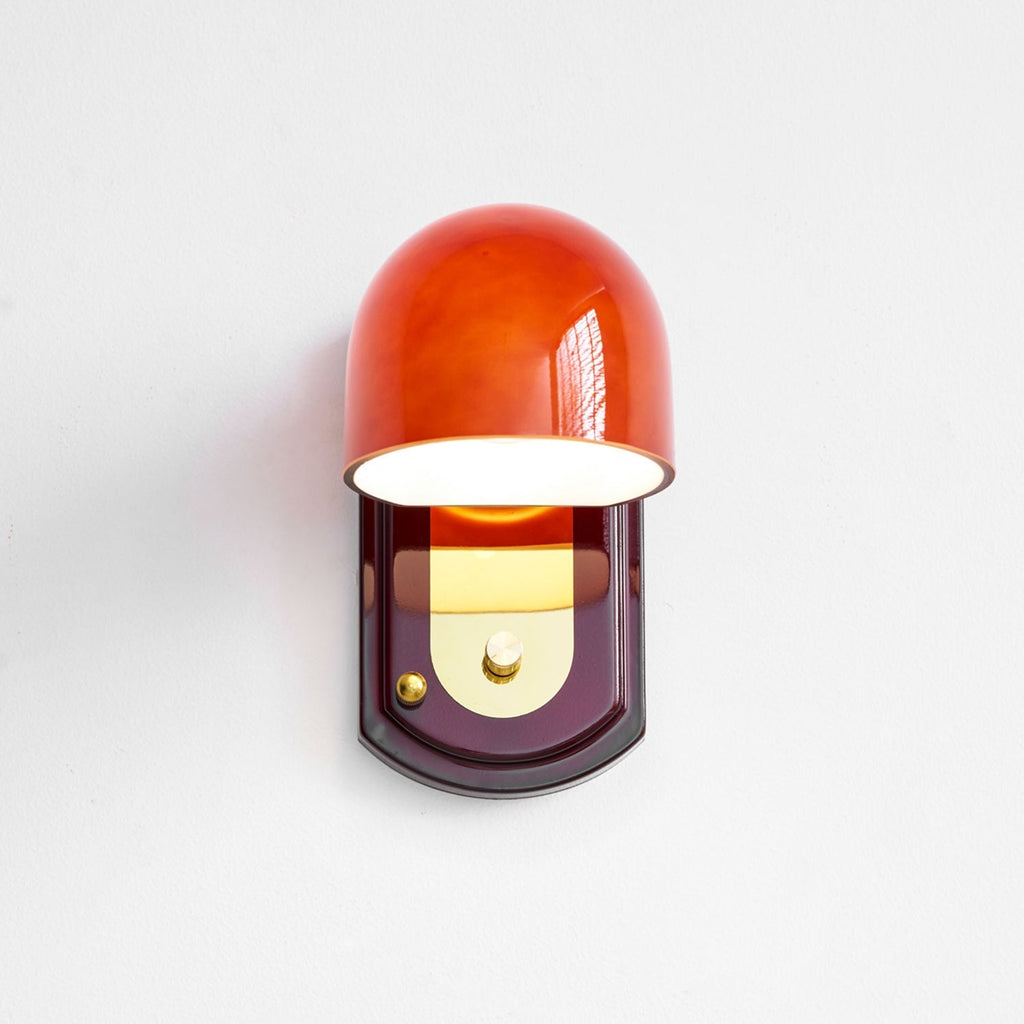 Crimson Glass Lampshade Wall Light For Living And Dining Rooms