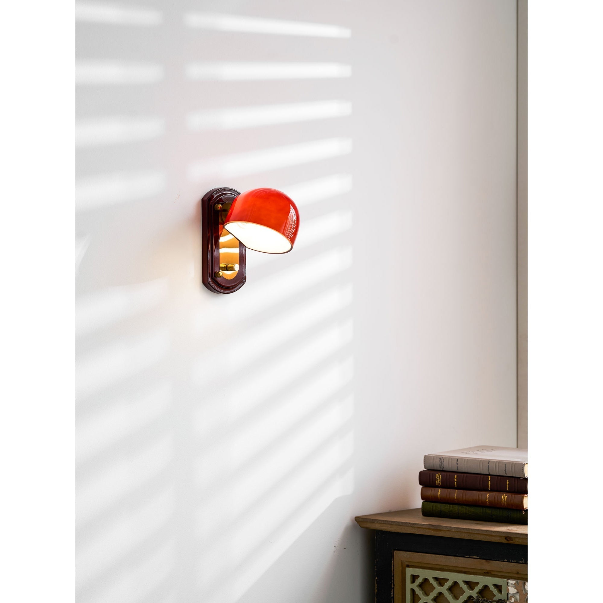 Crimson Glass Lampshade Wall Light For Living And Dining Rooms