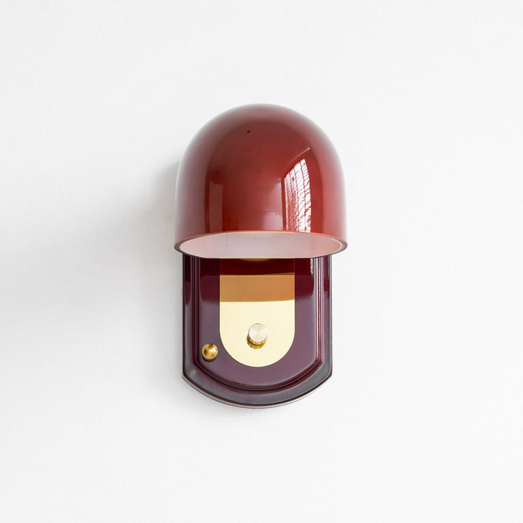 Crimson Glass Lampshade Wall Light For Living And Dining Rooms