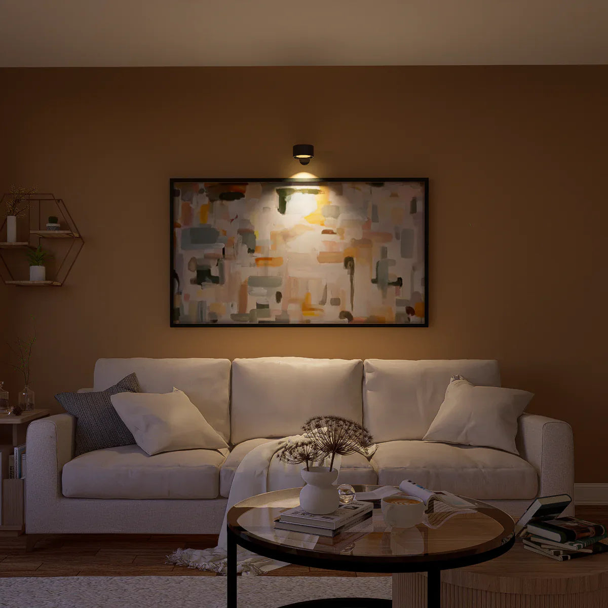 Pivot Easy-Stick trådløs vegglampe — 360 graders magnetisk rotasjon, justerbar lysstyrke