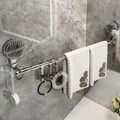 Stainless Steel Telescoping Towel Bar With Suction Cups, 60-120 Cm, No Drilling