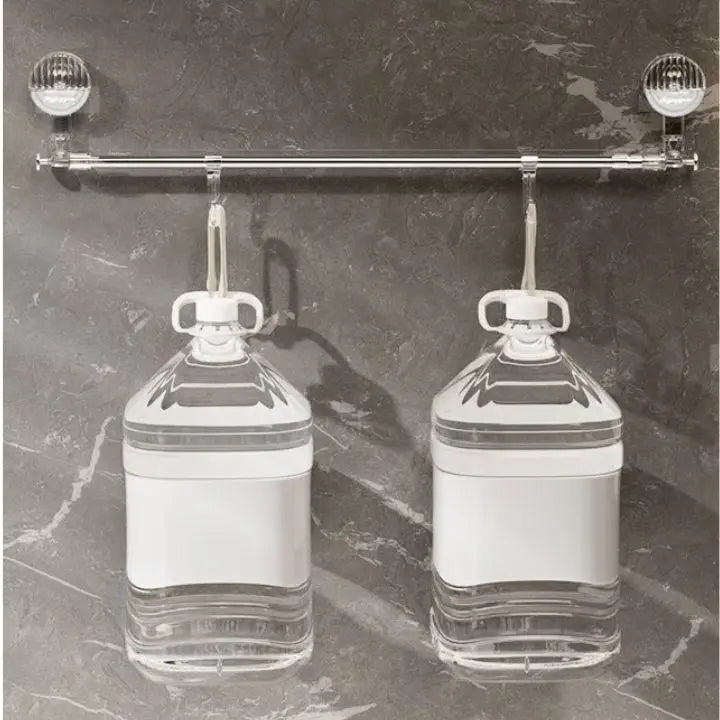 Stainless Steel Telescoping Towel Bar With Suction Cups, 60-120 Cm, No Drilling