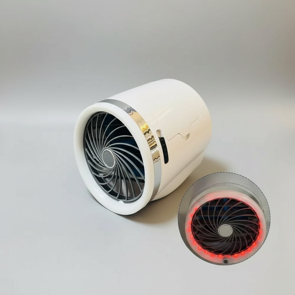 Ventilatore rinfrescante portatile — Illuminazione LED integrata e panetti di ghiaccio in gel