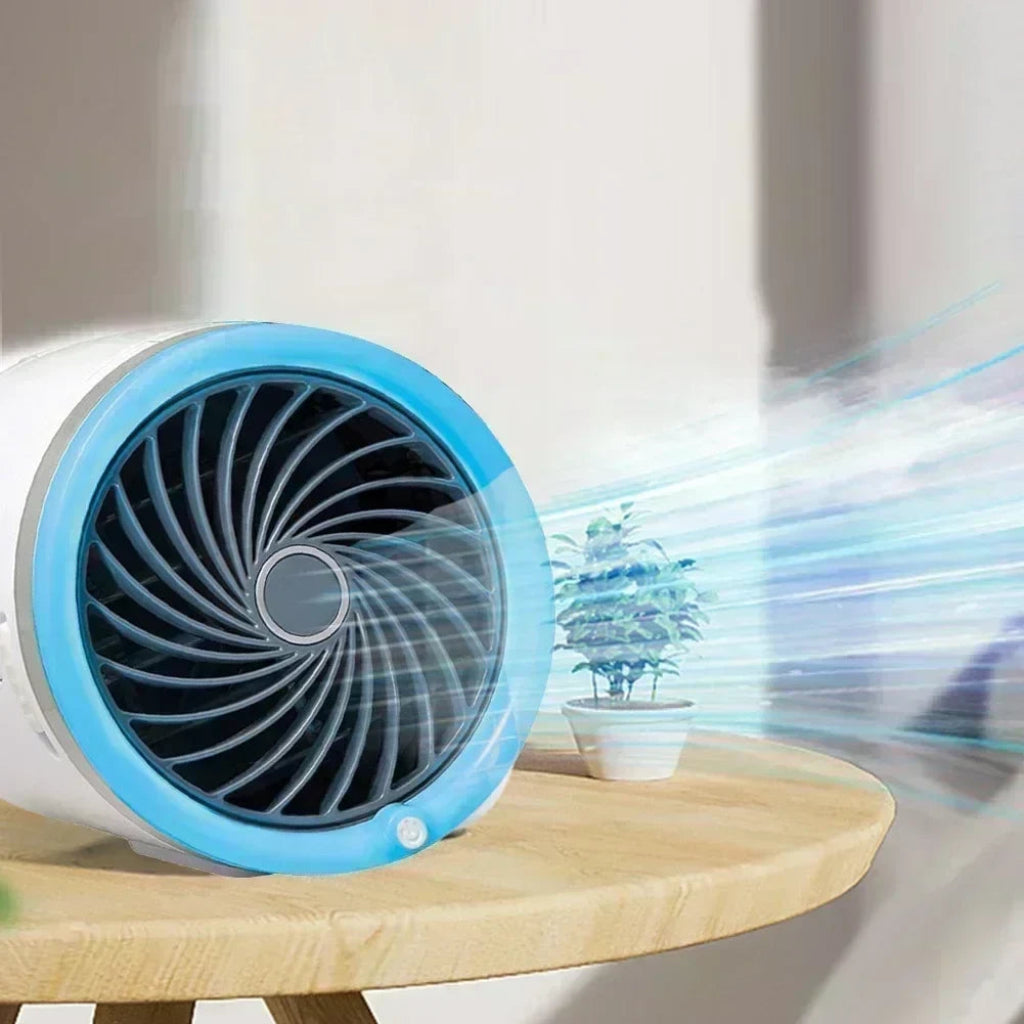 Ventilatore rinfrescante portatile — Illuminazione LED integrata e panetti di ghiaccio in gel