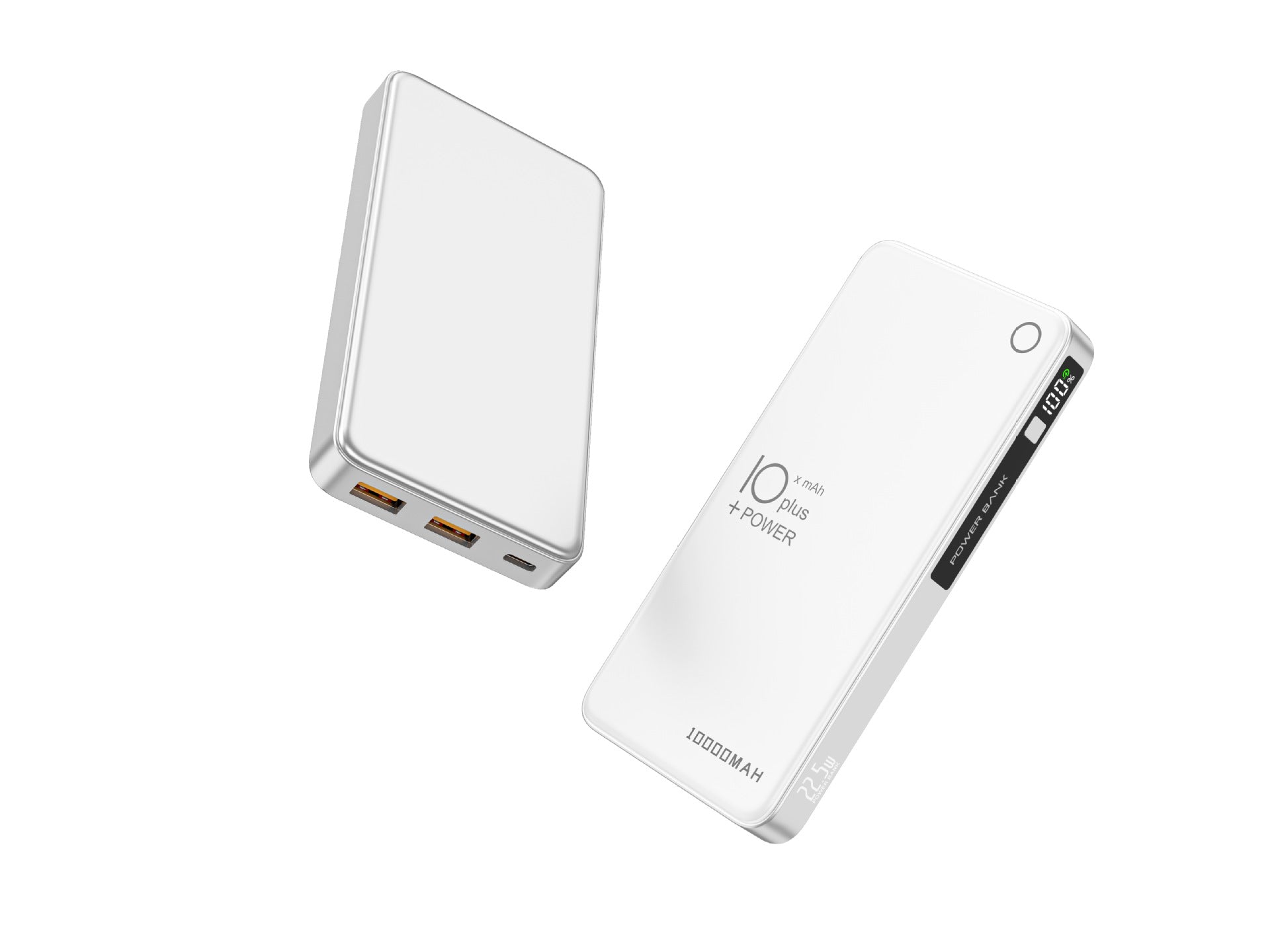 10000 mAh Portable Power Bank — Dual USB Ports, Fast Charging Support, Clear LCD Display