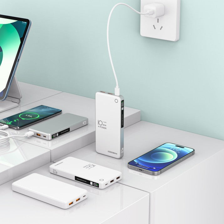 10000 mAh Portable Power Bank — Dual USB Ports, Fast Charging Support, Clear LCD Display