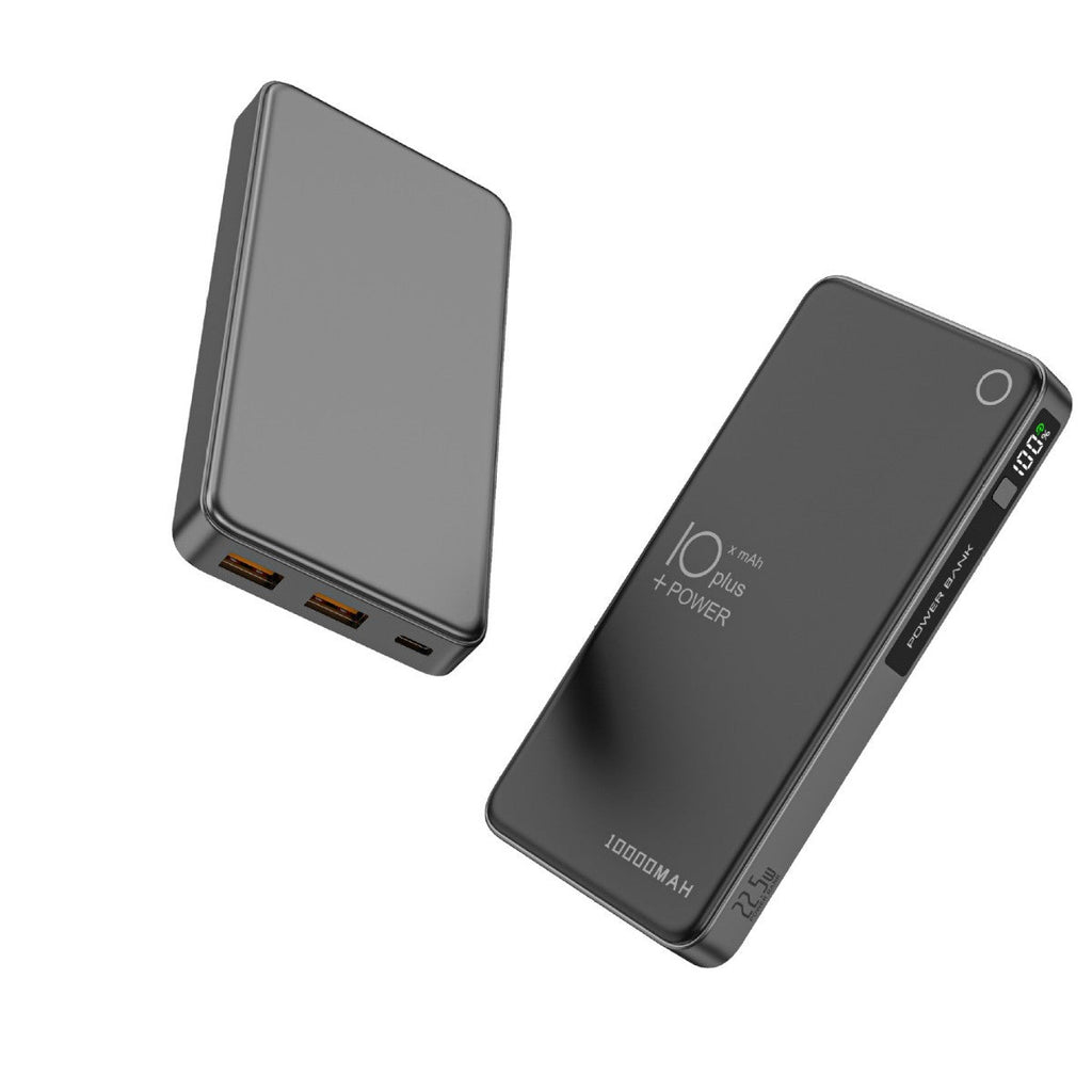 10000 mAh Portable Power Bank — Dual USB Ports, Fast Charging Support, Clear LCD Display