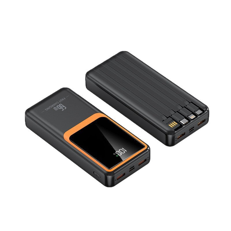 66 W bærbar powerbank — klar LCD-skjerm, rask hurtiglading, kompatibel med iPhone, Samsung og Android