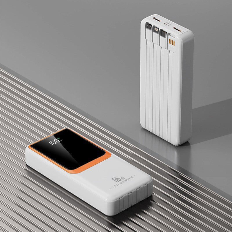 66 W bærbar powerbank — klar LCD-skjerm, rask hurtiglading, kompatibel med iPhone, Samsung og Android