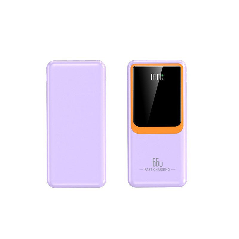 66 W bærbar powerbank — klar LCD-skjerm, rask hurtiglading, kompatibel med iPhone, Samsung og Android