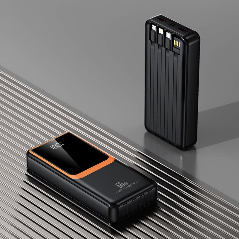 66 W bærbar powerbank — klar LCD-skjerm, rask hurtiglading, kompatibel med iPhone, Samsung og Android