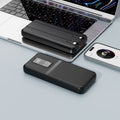 Hurtigopladende powerbank — bærbar oplader med digitalt display til iPhone-, Samsung- og USB-enheder