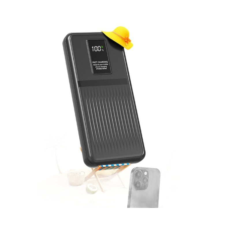 Hurtigopladende powerbank — bærbar oplader med digitalt display til iPhone-, Samsung- og USB-enheder