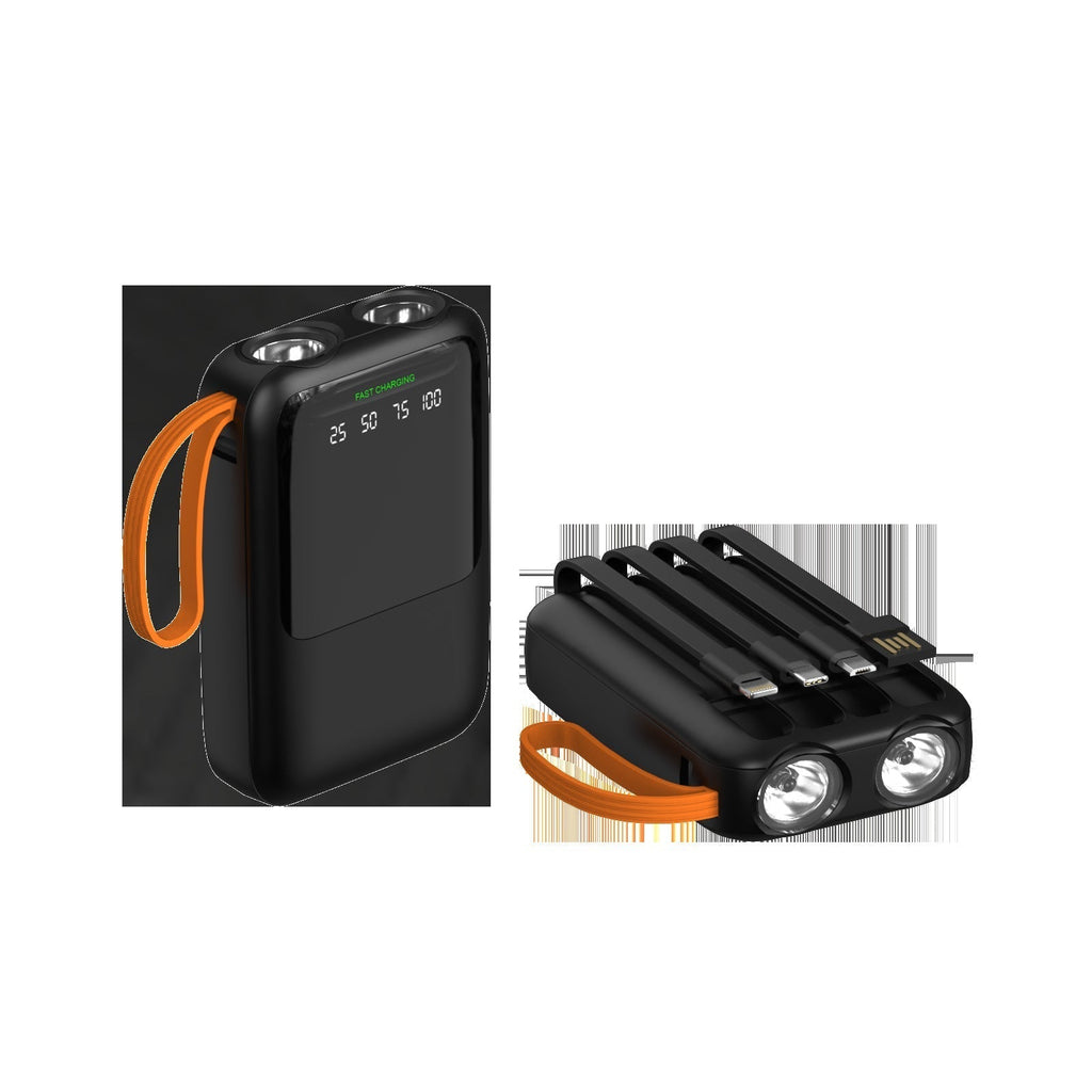 Kompakt powerbank – klar for hurtiglading, integrert LED-display, strømlinjeformet design