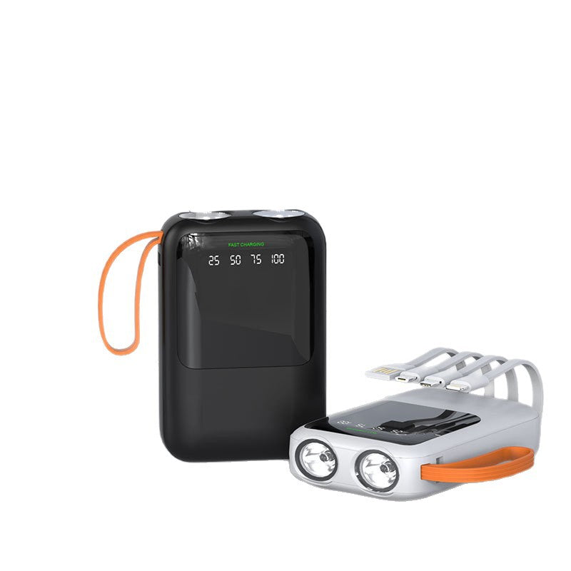 Kompakt powerbank – klar for hurtiglading, integrert LED-display, strømlinjeformet design
