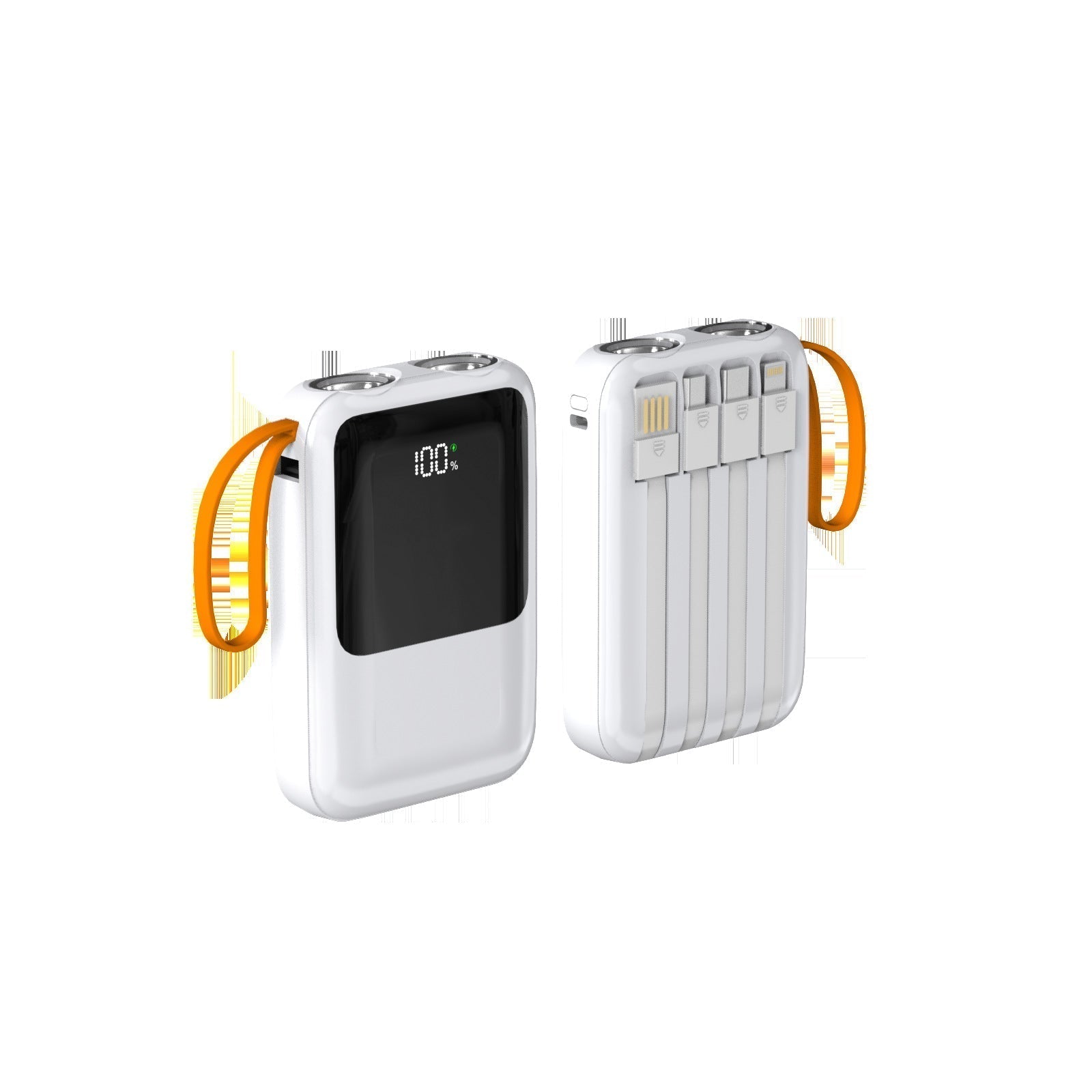 Kompakt powerbank – klar for hurtiglading, integrert LED-display, strømlinjeformet design