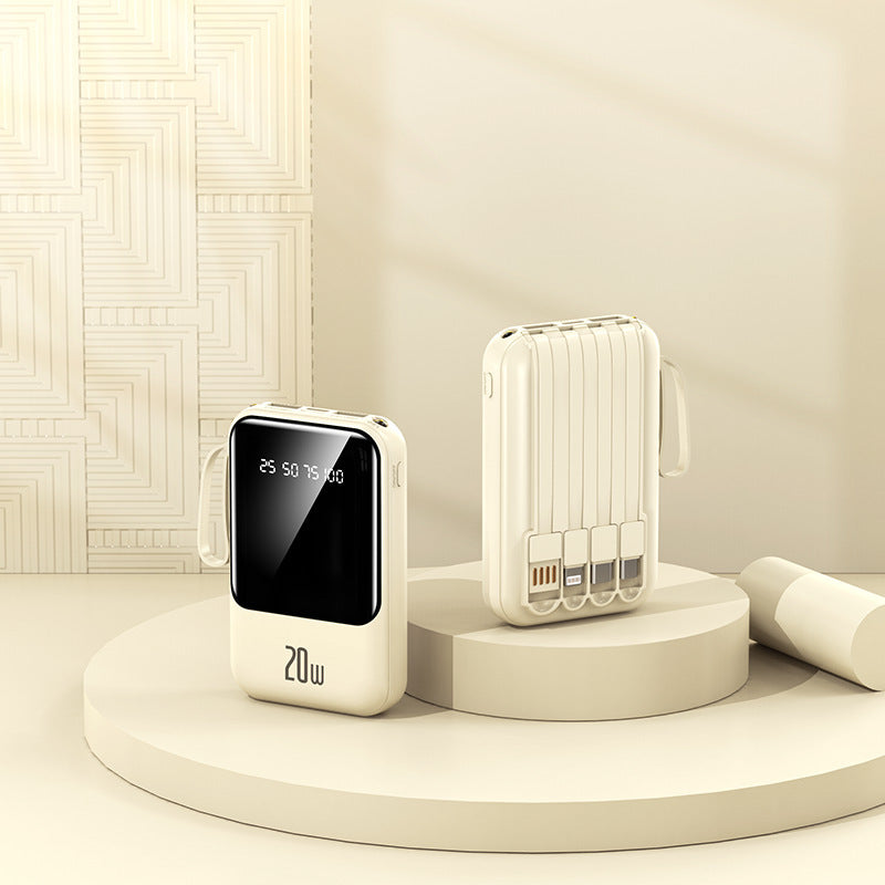 Batería externa portátil delgada: carga rápida USB-C, pantalla digital