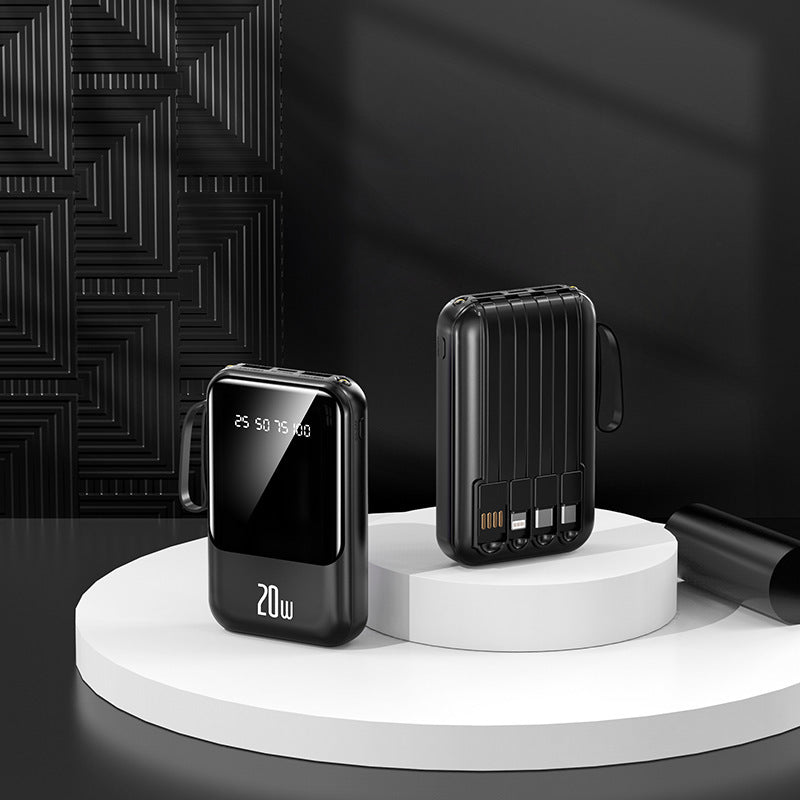 Batería externa portátil delgada: carga rápida USB-C, pantalla digital