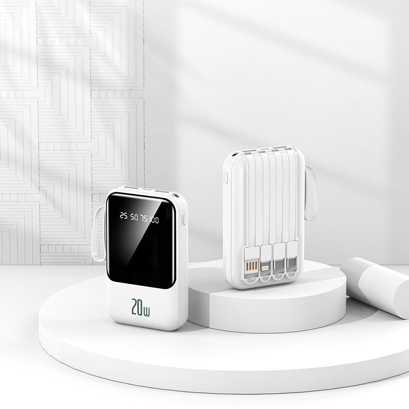 Batería externa portátil delgada: carga rápida USB-C, pantalla digital