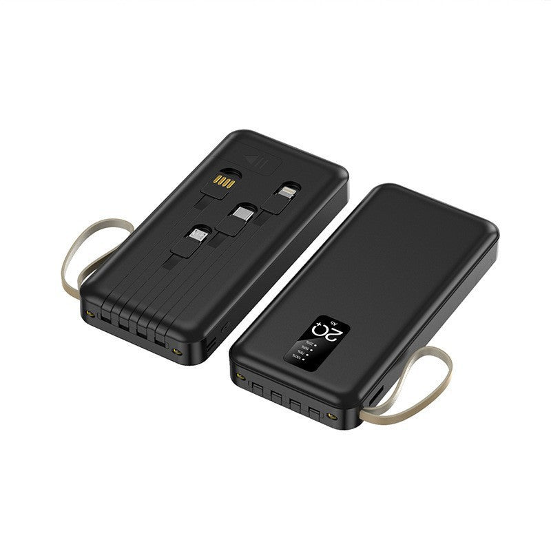 Powerbank — indbyggede kabler, intelligent strømstyring