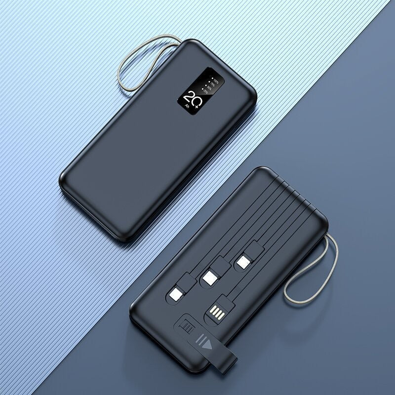 Powerbank — indbyggede kabler, intelligent strømstyring