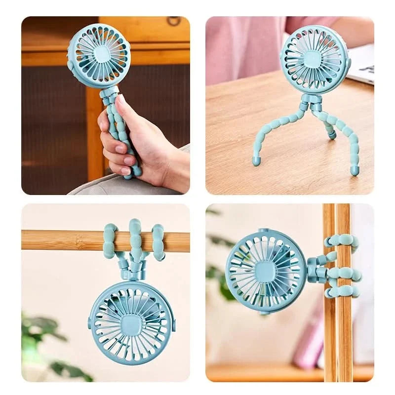 COOLCLIP hordozható csíptetős ventilátor - USB-ről tölthető, 3 fokozatú légáramlás, állítható kialakítás