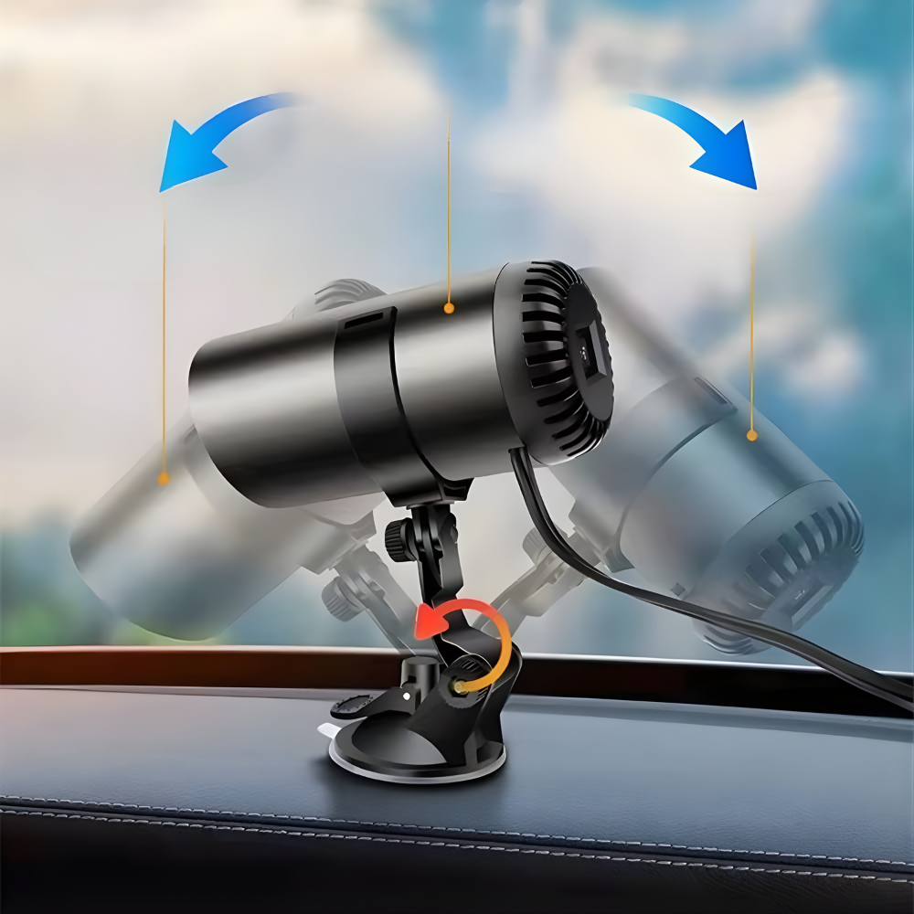 Přenosný odmrazovač a teplomet 12V — kompaktní design, rychlý ohřev