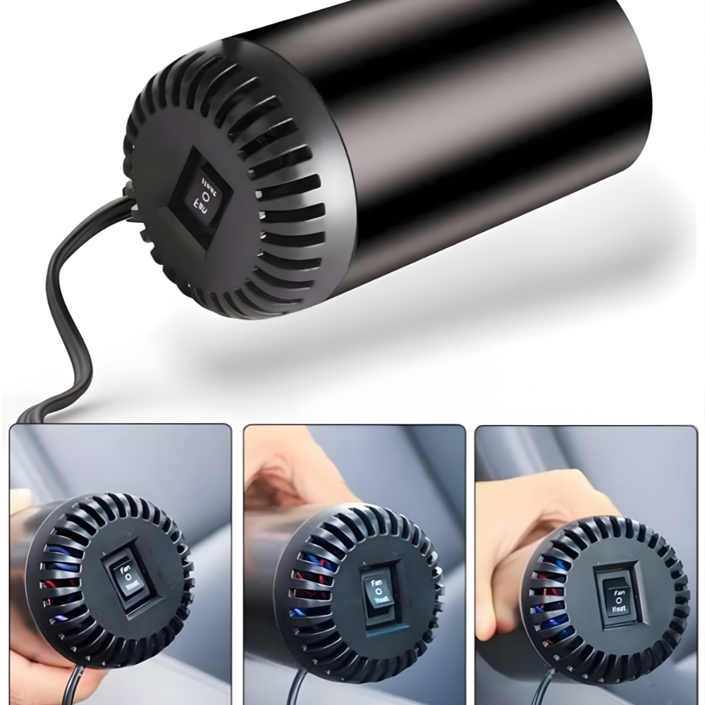 Přenosný odmrazovač a teplomet 12V — kompaktní design, rychlý ohřev