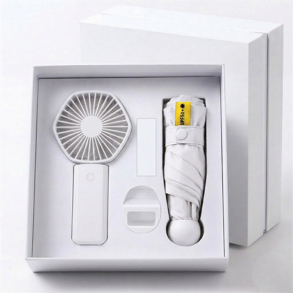 Portable All Weather Fan and Umbrella Set — UV Protection