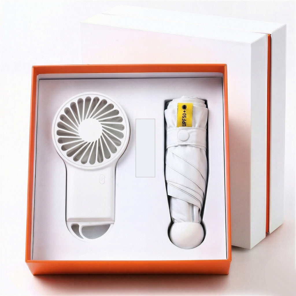 Portable All Weather Fan and Umbrella Set — UV Protection