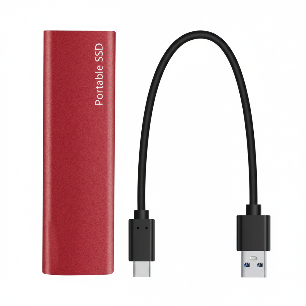 Slank bærbar ekstern SSD — USB 3.2-højhastighedsoverførsel
