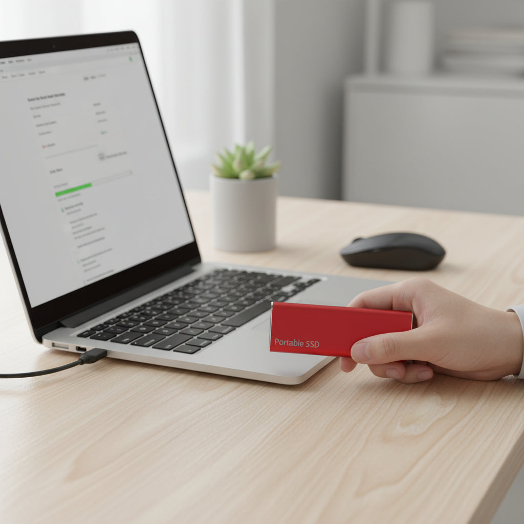 Slank bærbar ekstern SSD — USB 3.2-højhastighedsoverførsel