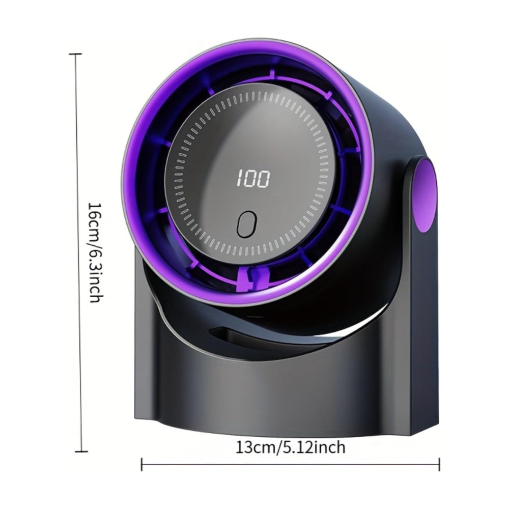Ventilador de escritorio USB compacto — Brisa personalizable y movimiento oscilante continuo