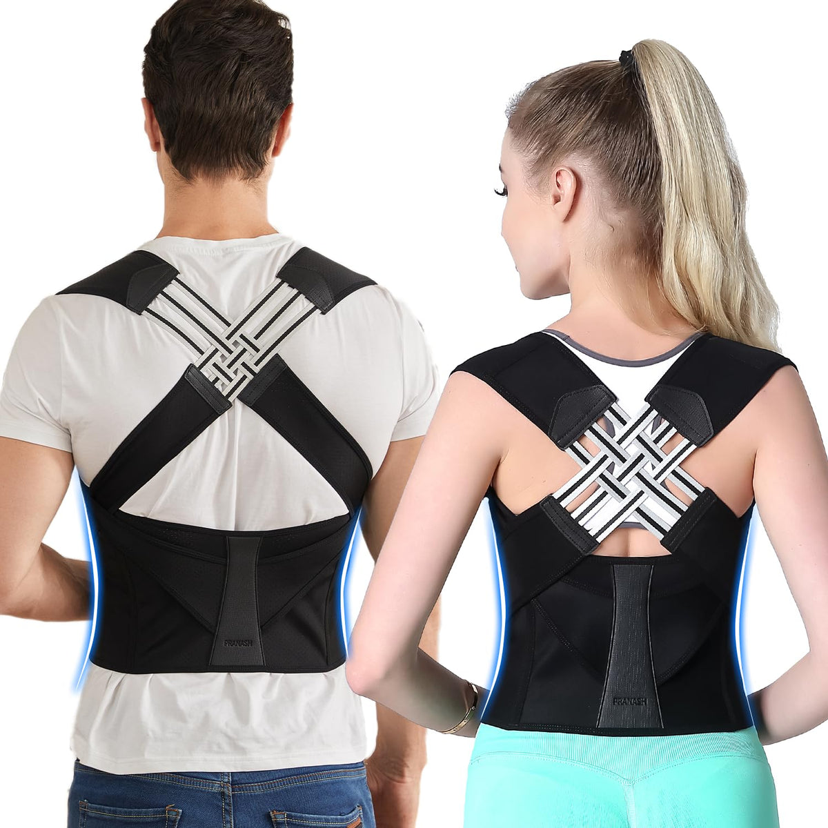 Supporto Regolabile per la Schiena Posture Perfect — Doppie Cinghie Incrociate, Fascia Stabilizzante per la Parte Superiore del Torso