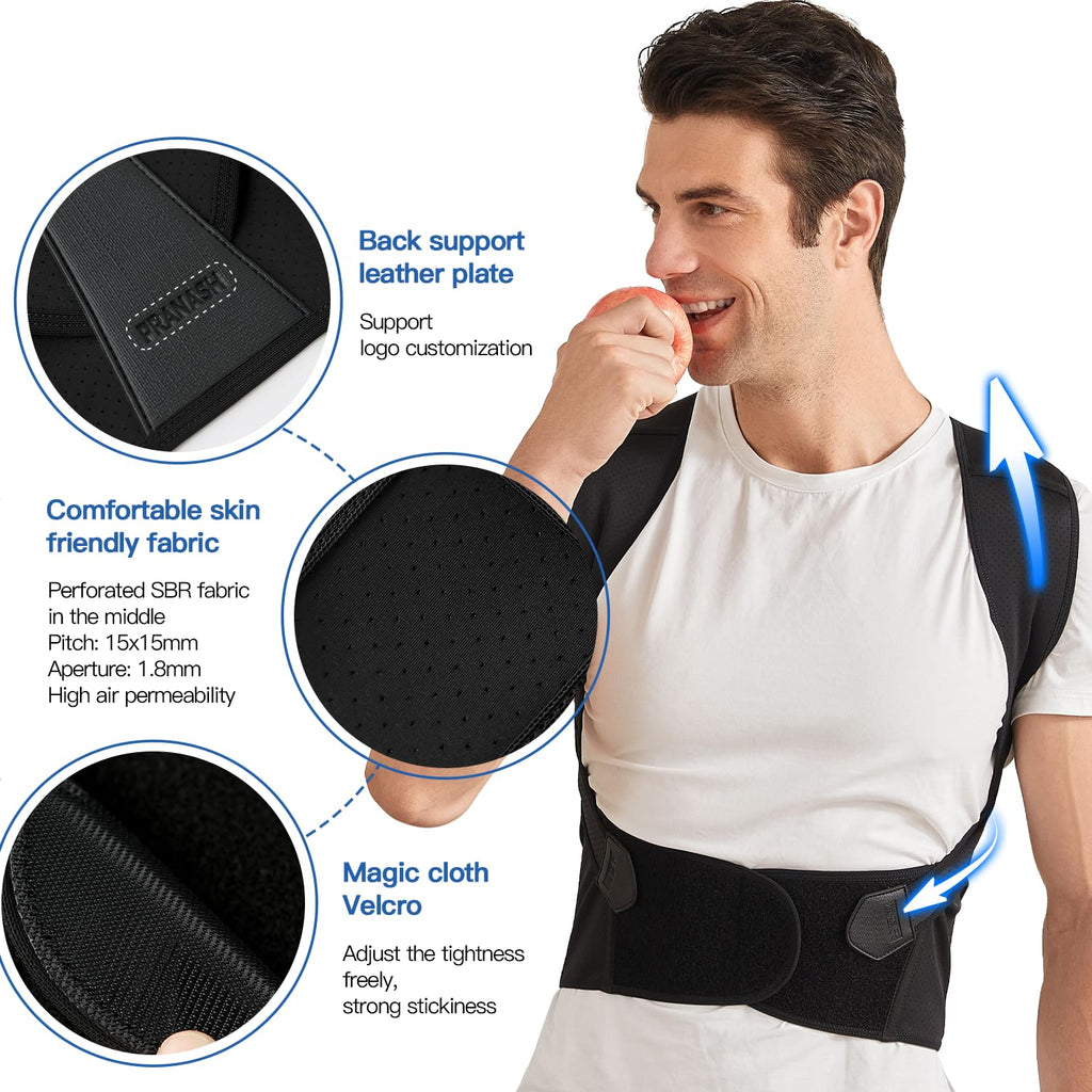 Supporto Regolabile per la Schiena Posture Perfect — Doppie Cinghie Incrociate, Fascia Stabilizzante per la Parte Superiore del Torso