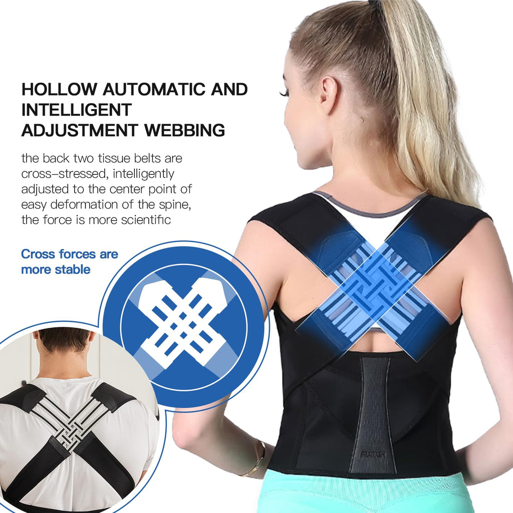 Supporto Regolabile per la Schiena Posture Perfect — Doppie Cinghie Incrociate, Fascia Stabilizzante per la Parte Superiore del Torso