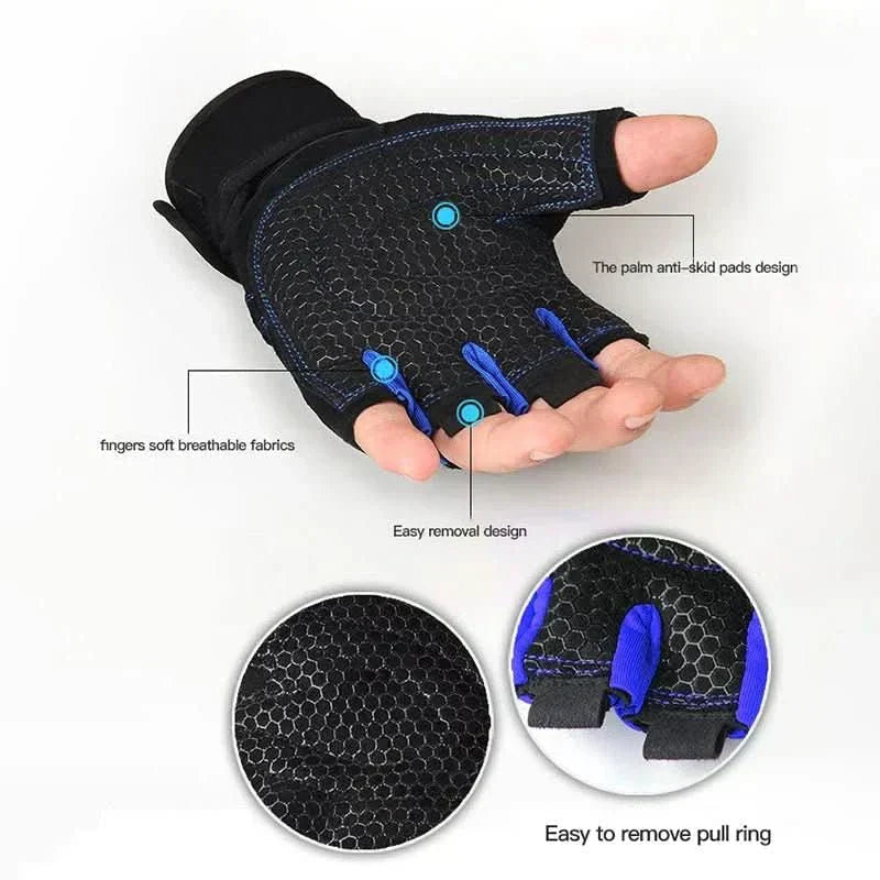 Luvas de ginásio PowerGrip — Proteção contra impactos e suporte para os pulsos
