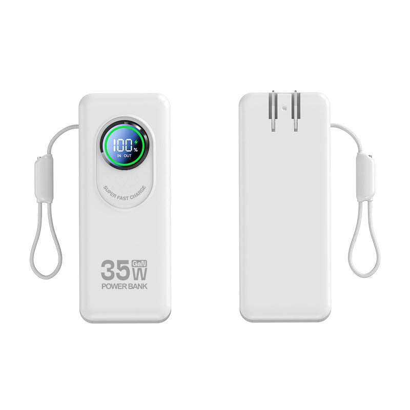 35 W GaN-bærbar lader – kompakt design, integrert LCD-display