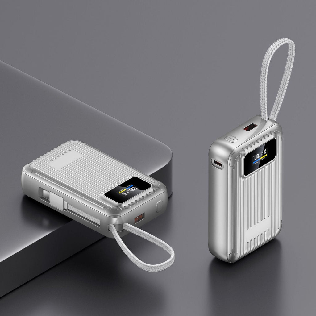 Chargeur portable compact — capacité de 10000mAh, écran LCD, charge rapide USB