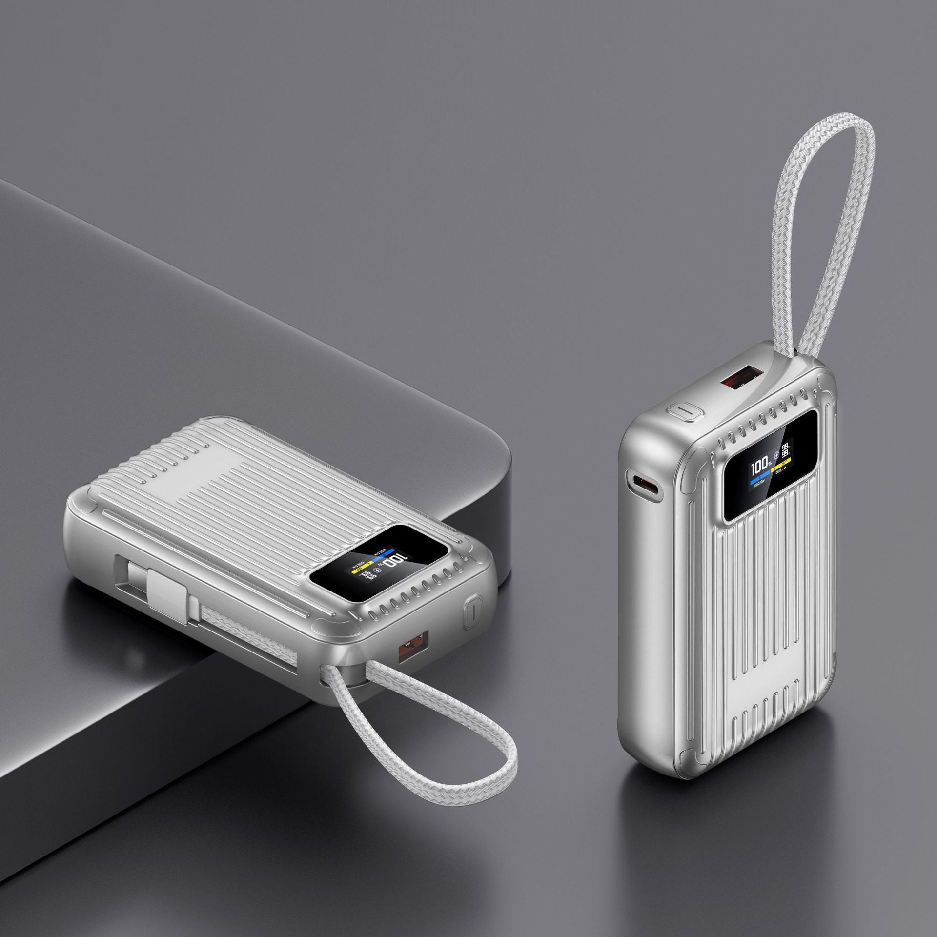 Chargeur portable compact — capacité de 10000mAh, écran LCD, charge rapide USB