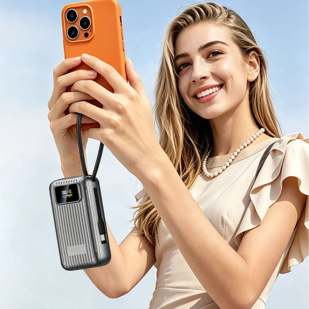 Chargeur portable compact — capacité de 10000mAh, écran LCD, charge rapide USB