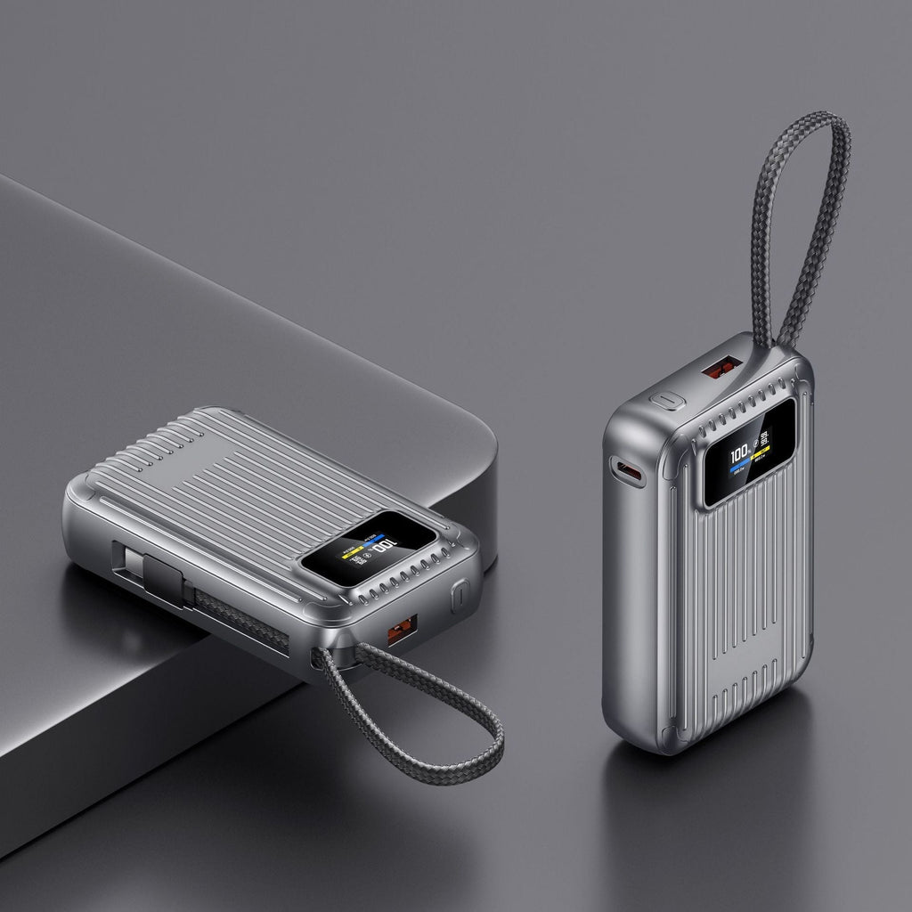 Chargeur portable compact — capacité de 10000mAh, écran LCD, charge rapide USB