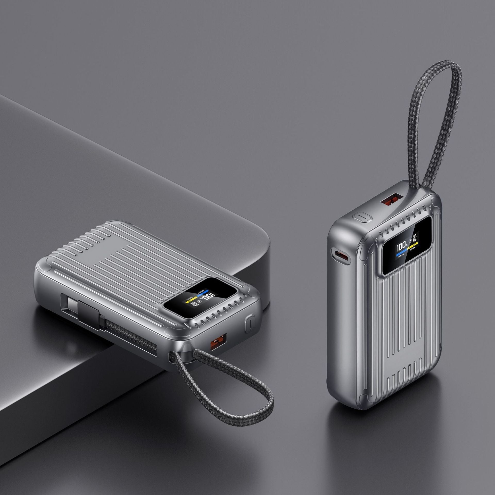 Chargeur portable compact — capacité de 10000mAh, écran LCD, charge rapide USB